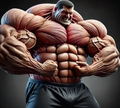 The man has huge muscles and enormous muscles that look like he is flexing his massive muscles!,baki,muscle man,bufferin,ferrigato,ferrigno,pec