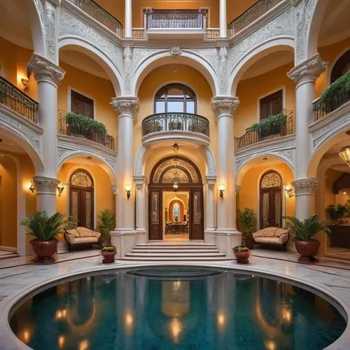 mansion,luxury bathroom,palatial,luxury property,marble palace,floor fountain,riad,pool house,luxury home,luxury hotel,swimming pool,luxury home interior,opulently,mansions,venetian hotel,spa water fountain,opulent,luxurious,hamam,luxury,Illustration,Retro,Retro 16