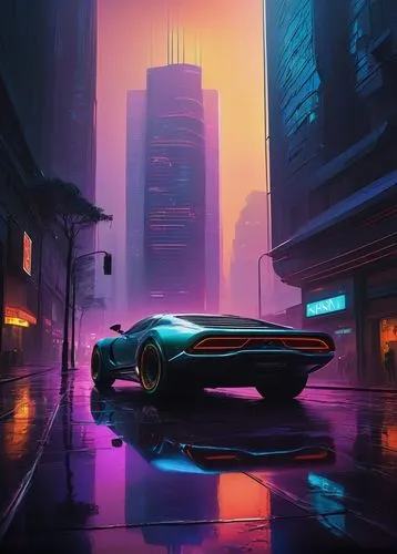 futuristic,futuristic car,futuristic landscape,polara,cyberpunk,corvette,bladerunner,camaros,vette,cityscape,neon arrows,retro car,futurist,cadillac eldorado,cybercity,80's design,camaro,synth,3d car wallpaper,tron,Illustration,Retro,Retro 14