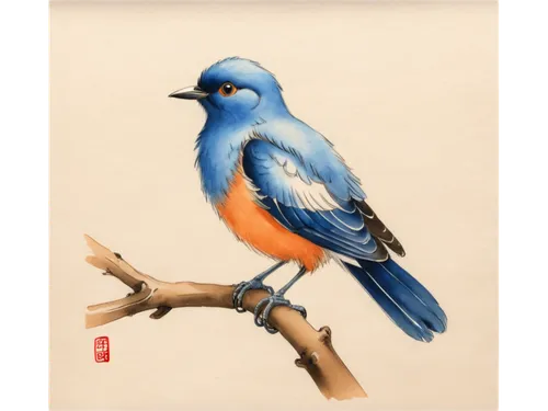 western bluebird,bird painting,eastern bluebird,male bluebird,mountain bluebird,bird illustration,bluebird female,tickell's blue flycatcher,blue rock thrush,lazuli bunting,bird drawing,bluebird perched,bluebird,blue wren,blue bird,indigo bunting,flower and bird illustration,bird png,ornamental bird,watercolor bird,Illustration,Paper based,Paper Based 30