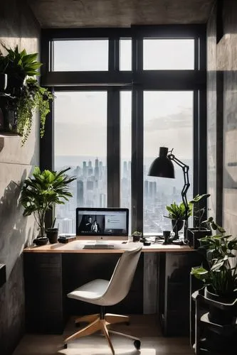 modern office,working space,office desk,workspaces,creative office,blur office background,work space,offices,desk,workspace,bureaux,window sill,cubicle,loft,home office,study room,windowsill,office,modern decor,desks,Photography,Black and white photography,Black and White Photography 08