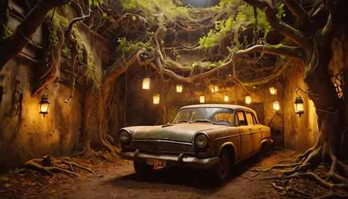 forest road,adventure game,redwood,redwoods,world digital painting,volvo amazon,old car,cartoon video game background,enchanted forest,ford anglia,forest background,the road,antique car,road forgotten