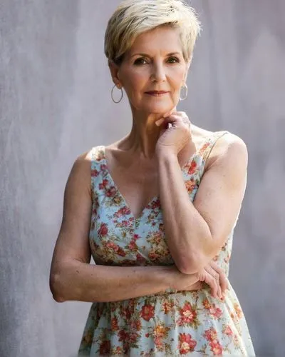 beautyful 60 yo Frauke Ludowig, flowered summer dress,aging icon,born in 1934,menopause,diet icon,portrait of christi,female hollywood actress,elderly person,rhonda rauzi,older person,floral dress,bor