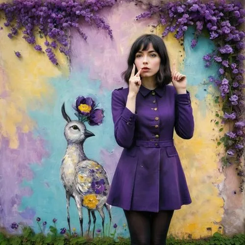 la violetta,purple background,violetta,violet,violette,purple dress,Art,Artistic Painting,Artistic Painting 49