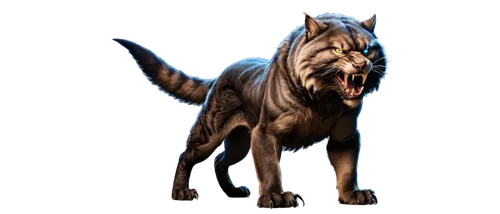 Angry beast, sharp teeth, glowing eyes, fur standing on end, muscular body, claws outstretched, aggressive posture, low-angle shot, dramatic lighting, intense facial expression, detailed texture, 3D r