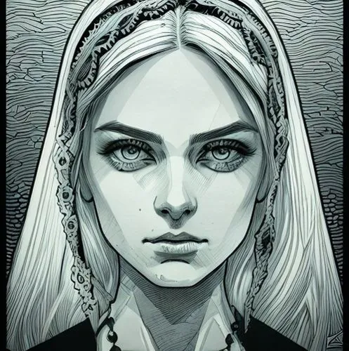 elsa,the snow queen,white walker,gothic portrait,white rose snow queen,digital illustration,fantasy portrait,head woman,ice queen,woman face,digital drawing,hedwig,witcher,samara,game of thrones,lokportrait,elven,custom portrait,woman portrait,evil woman,Art sketch,Art sketch,Comic