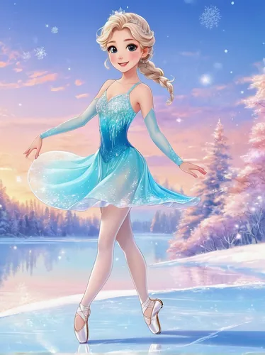 Develop a graceful women's short program on an icy and serene frozen lake.,figure skater,figure skate,figure skating,ice skate,ice dancing,ice skates,ice skating,elsa,ice princess,ice rink,the snow qu