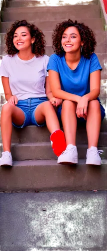 chiquititas,bermudas,two girls,adolescentes,icon steps,stoop,nieces,minimis,sista,stepsiblings,cholas,hermanas,salvadorans,salvadorians,gap kids,modelos,granddaughters,spokesmodels,steps,red and blue,Art,Artistic Painting,Artistic Painting 50