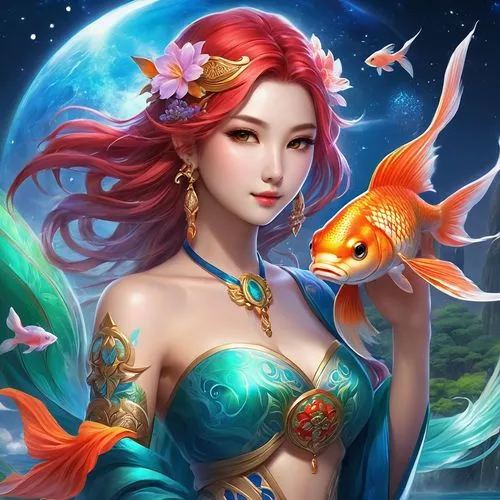 nami,mermaid background,nereids,sirena,mermaid vectors,merfolk,Illustration,Realistic Fantasy,Realistic Fantasy 01