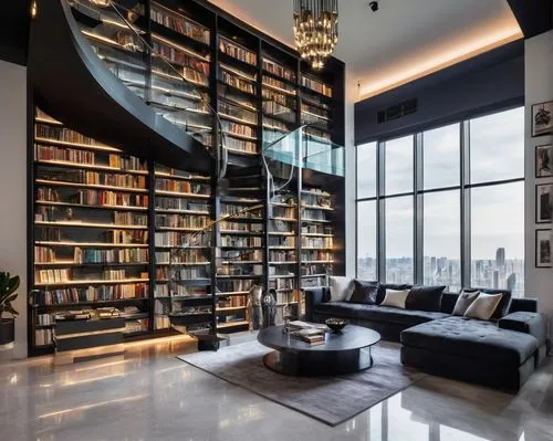 book wall,bookshelves,bookcases,bookcase,luxury home interior,interior modern design,bookshelf,modern living room,modern decor,contemporary decor,great room,reading room,interior design,livingroom,living room,shelving,book wallpaper,modern room,bookish,loft,Conceptual Art,Sci-Fi,Sci-Fi 24