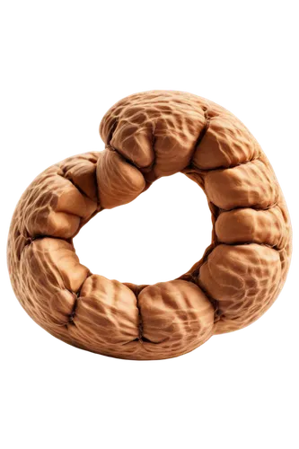 Brown groundnut, half-peeled, solo, detailed texture, rounded shape, creamy white interior, brown shell, natural material, soft lighting, 3/4 composition, shallow depth of field, warm color tone, cine