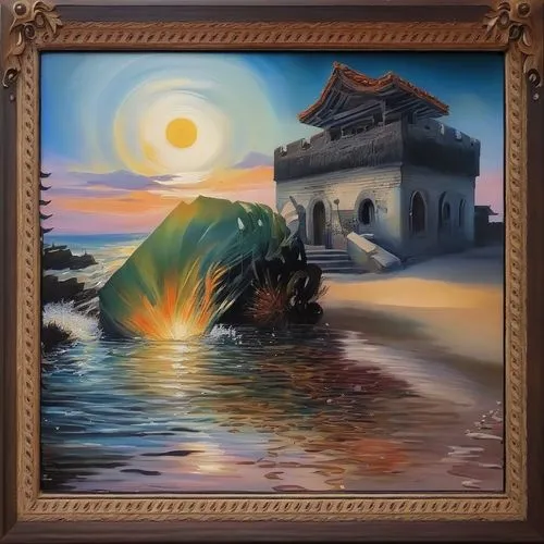 khokhloma painting,landscape background,coastal landscape,church painting,sea landscape,cabo san lucas,mì quảng,art painting,beach landscape,nước chấm,oriental painting,chinese art,fishing village,oil painting on canvas,arabic background,el mar,an island far away landscape,home landscape,glass painting,motif,Illustration,Paper based,Paper Based 04