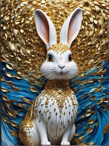 rabbitte,golden egg,white rabbit,cartoon rabbit,steppe hare,american snapshot'hare,hares,lepus,bunni,wild hare,cartoon bunny,hare,hare of patagonia,babbit,lapine,european rabbit,gold foil art,bullion,guerlain,karchner,Photography,General,Realistic