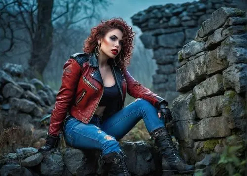 romanoff,rock chick,irisa,ruadh,demelza,delain,leather jacket,wynonna,kanellis,leathery,gothika,cyndi,gothic woman,lysette,shepherdess,celtic queen,scotswoman,epica,triss,biker,Illustration,Realistic Fantasy,Realistic Fantasy 20