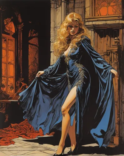 connie stevens - female,sorceress,dance of death,the carnival of venice,fantasy woman,cinderella,overskirt,heroic fantasy,botticelli,blue enchantress,mazarine blue,celtic woman,lady of the night,maureen o'hara - female,the enchantress,blonde woman,cybele,fantasia,jessamine,vintage art,Conceptual Art,Daily,Daily 09