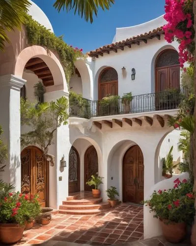 palmilla,hacienda,santa barbara,casa,patios,casitas,spanish tile,courtyard,courtyards,beautiful home,holiday villa,bougainvilleans,marocco,bougainvilleas,marbella,casita,traditional house,archways,inside courtyard,patio,Illustration,Black and White,Black and White 07