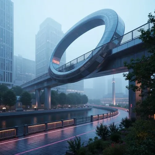 futuristic architecture,futuristic landscape,skybridge,futuristic art museum,guangzhou,monorail,skyways,dragon bridge,chengdu,rainbow bridge,maglev,arcology,sky train,skywalks,elevated railway,chongqing,hangzhou,soundbridge,shangai,footbridge