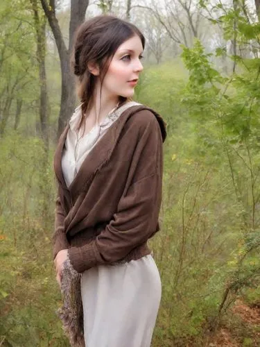 Portraitzeichnung meiner lieblichen Nichte.,ballerina in the woods,shepherdess,northanger,wood elf,farmer in the woods,nissa,ardently,faerie,girl in a long dress,kirtle,brown fabric,countrywoman,count