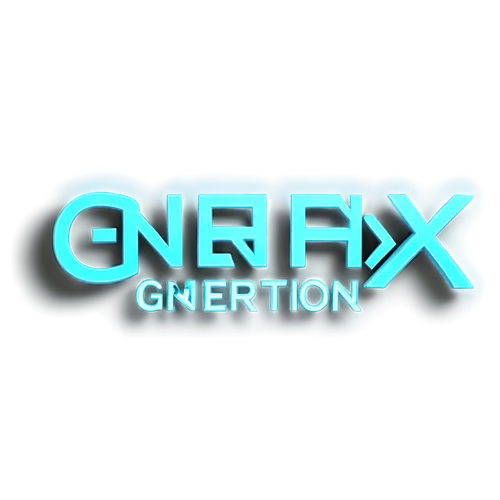 Generation X logo, bold font, sans-serif, italicized "X" mark, silver metallic texture, reflective surface, 3D extruded design, futuristic theme, neon blue glow, high-tech feel, close-up shot, shallow