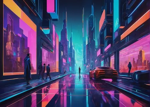 cityscape,futuristic landscape,cybercity,colorful city,cyberpunk,cyberscene,synth,neon arrows,metropolis,polara,cybertown,futuristic,cityzen,80's design,hypermodern,cyberworld,world digital painting,futurist,city lights,neon,Conceptual Art,Oil color,Oil Color 25