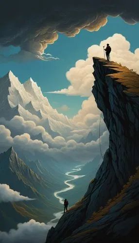 mountain scene,alpine crossing,cliffsides,mountain landscape,cliffside,cloud mountain,mountains,trolltunga,mountain world,high mountains,landscape background,skylands,high landscape,cloudcroft,mountain top,mountainside,mountain,the spirit of the mountains,world digital painting,mountaintop,Illustration,Abstract Fantasy,Abstract Fantasy 19