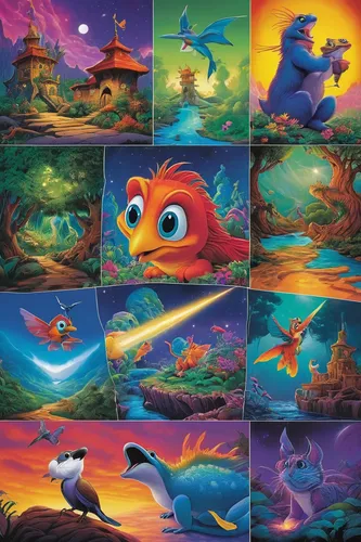 birds of the sea,fish collage,children's background,fishes,bird kingdom,school of fish,bird bird kingdom,paintings,bird painting,sea birds,picture puzzle,flying birds,sea creatures,cartoon forest,colorful birds,tropical birds,fish pictures,aquarium decor,underwater world,3d fantasy,Illustration,Children,Children 01