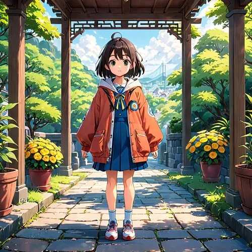 kumiko,suzumiya,mirai,kururi,parka,haruhi suzumiya sos brigade,yanmei,torii,megumi,japanese sakura background,tsukiko,azumanga,miku maekawa,maekawa,onodera,hikari,minori,anime japanese clothing,ushio,kaban,Anime,Anime,Traditional