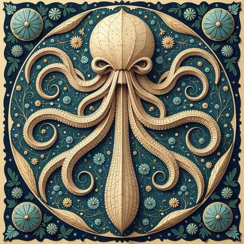 octopus,octopus vector graphic,cthulhu,cephalopod,octopi,kraken,Illustration,Retro,Retro 13