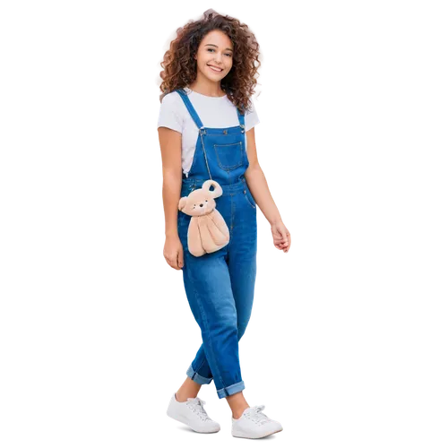 Mother and daughter, warm smiling faces, gentle skin tones, curly brown hair, soft makeup, casual wear, cotton dresses, denim overalls, sneakers, holding hands, walking together, gentle sunlight, soft