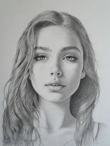 girl drawing,girl portrait,pencil drawing,graphite,pencil drawings,pencil and paper,Illustration,Black and White,Black and White 30