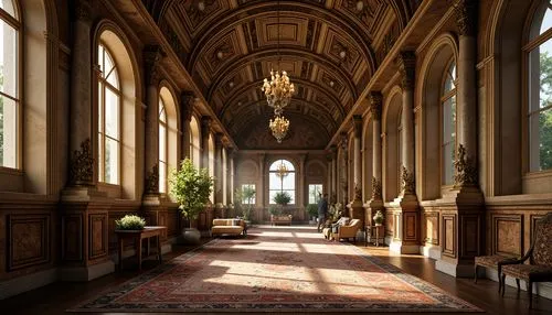 ornate room,hallway,orangerie,enfilade,royal interior,corridor,certosa di pavia,sapienza,mirogoj,louvre,ritzau,grandeur,venaria,orangery,europe palace,villa balbianello,cochere,entrance hall,certosa,villa d'este