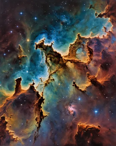 carina nebula,pillars of creation,ngc 2207,supernova remnant,nebula,cygnus,nebula 3,emission nebula,lagoon nebula,eagle nebula,ngc 2264,messier 17,ngc 6523,ngc 7635,ngc 2082,messier 8,ngc 2070,ngc 2818,messier 82,messier 20,Art,Artistic Painting,Artistic Painting 04