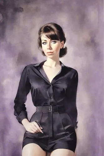 milioti,photo session in bodysuit,thighpaulsandra,daffney,la violetta,female model,Digital Art,Watercolor