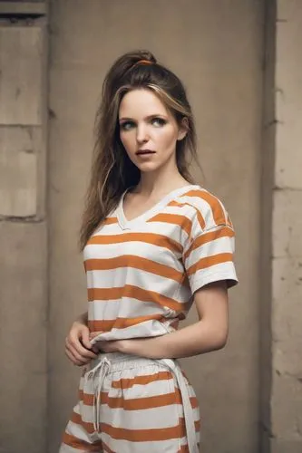 horizontal stripes,striped background,prisoner,orange,stripes,olallieberry,liberty cotton,striped,photo session in torn clothes,british actress,orange color,women clothes,girl in overalls,daisy 1,daisy 2,torn dress,women's clothing,orange robes,girl in a historic way,doll dress,Photography,Natural