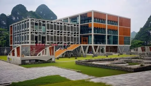 BẢO TÀNG TỈNH NINH BÌNH, BIỂU TƯỢNG HANG ĐỘNG, NUIIS
,cube stilt houses,shenzhen vocational college,school design,cubic house,building valley,asian architecture,new building,eco hotel,eco-construction