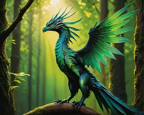 forest dragon,nicobar pigeon,gonepteryx cleopatra,guatemalan quetzal,quetzal,green dragon,gryphon,garuda,painted dragon,green bird,gonepteryx rhamni,nature bird,basilisk,blue parrot,feathers bird,emerald lizard,bird illustration,griffon bruxellois,an ornamental bird,baleurica regulorum,Art,Artistic Painting,Artistic Painting 26