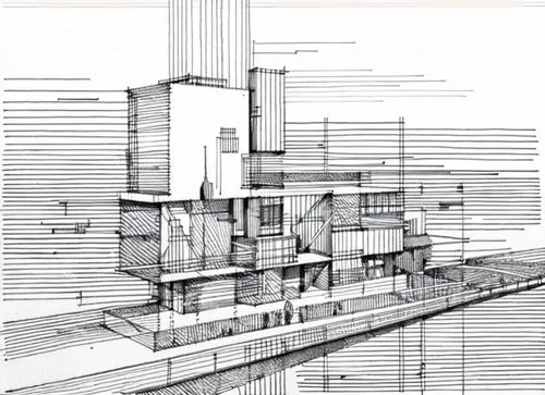 kirrarchitecture,habitat 67,archidaily,architect plan,autostadt wolfsburg,high-rise building,multi-story structure,brutalist architecture,arq,technical drawing,multi-storey,scale model,orthographic,sc