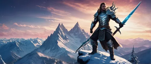 massively multiplayer online role-playing game,white walker,heroic fantasy,northrend,skyrim,ice planet,ice queen,excalibur,dark elf,elven,ice pick,ice,father frost,thermokarst,lone warrior,icemaker,drg,crystalline,male elf,eternal snow,Illustration,Vector,Vector 21