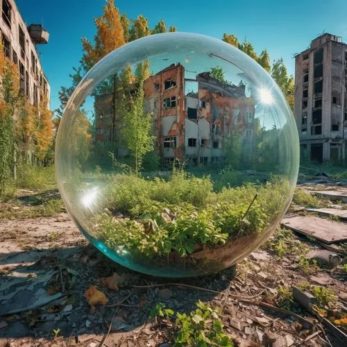 glass sphere,crystal ball-photography,quarantine bubble,glass ball,giant soap bubble,glass orb,crystal ball,frozen bubble,lensball,pripyat,orb,abandono,postapocalyptic,scampia,norilsk,glass balls,crystalball,kurilsk,ecotopia,discala,Photography,General,Realistic