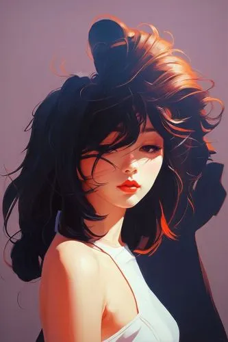 shimei,aradia,transistor,burning hair,pelo,cinder,melodrama,erma,kumiko,marinette,emiko,digital painting,overpainting,krita,garnet,yanmei,mayuri,esmeralda,marla,kawakami,Conceptual Art,Fantasy,Fantasy 19