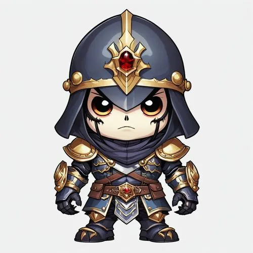 2d front sprite of a dark colored spooky evil soldier anime warrior king monster, transparent background,an illustration of a little boy wearing a knight costume,ryoma,morag,garen,wrynn,surtr,uther,Il