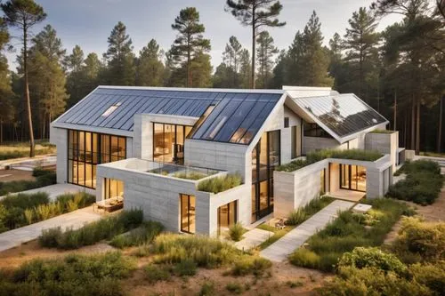 WHITE theme , WHITE exterior walls,eco-construction,timber house,cubic house,house in the forest,inverted cottage,log home,log cabin,dunes house,energy efficiency,grass roof,wooden house,smart house,s