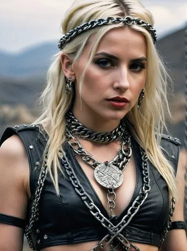 PIPER PERRI, in 1990s Heavy Metal clothes, chains, rivets,agron,cressida,polyxena,xena,female warrior,thundra,cirta,celtic queen,shannara,warrior woman,eretria,momsen,vaivara,pernicious,runes,ciri,sin