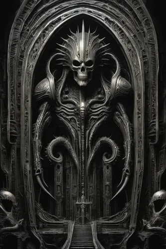 Write a mysterious plot twist involving Alador Blight and a hidden treasure.,throne,sepulchre,biomechanical,the throne,hall of the fallen,creepy doorway,iron door,door knocker,the door,the threshold o