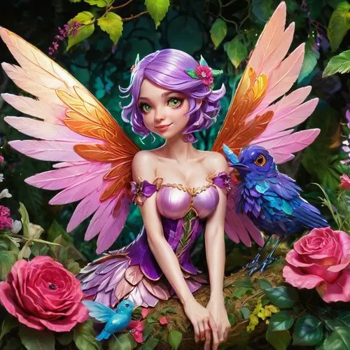 rosa 'the fairy,rosa ' the fairy,faerie,flower fairy,garden fairy,faery,Conceptual Art,Fantasy,Fantasy 26