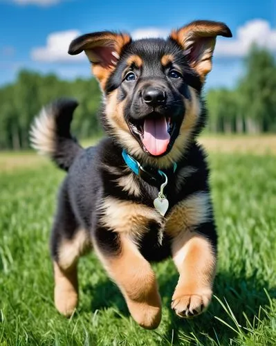 cheerful dog,cute puppy,german shepherd dog,gsd,australian kelpie,dog running,Photography,General,Realistic