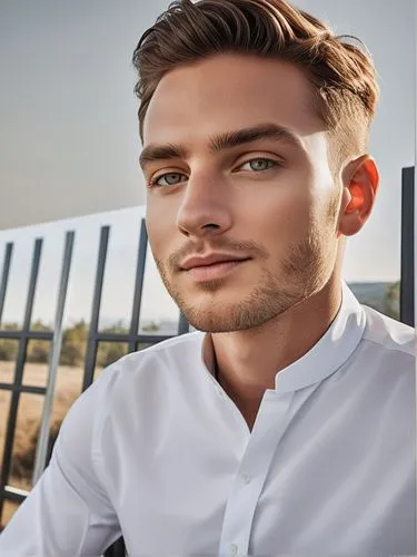 "Custom Poster Design to Elevate Your Brand",man in white shirt looking off into distance,zegna,daniil,ttd,haegglund,paulsson,real estate agent,Photography,General,Realistic