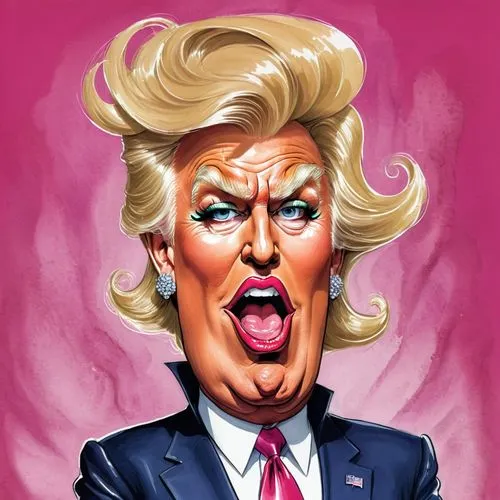 donald trump habillé en drag queen,this political portrait features a screaming trump,vulgarian,trumpy,trumpler,megalomaniacal,trumpeldor,kressenstein,trump,megalomaniac,trumps,demagogue,presidnet,gan