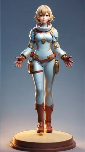 anime,  mohawk, anime, 3d model, 3d figure, kotobukiya, bright colors, big smile, open armas,3d woman concept with light blue spacesuit and open arms,nausicaa,zerguini,3d figure,eichenberg,sophitia,ga