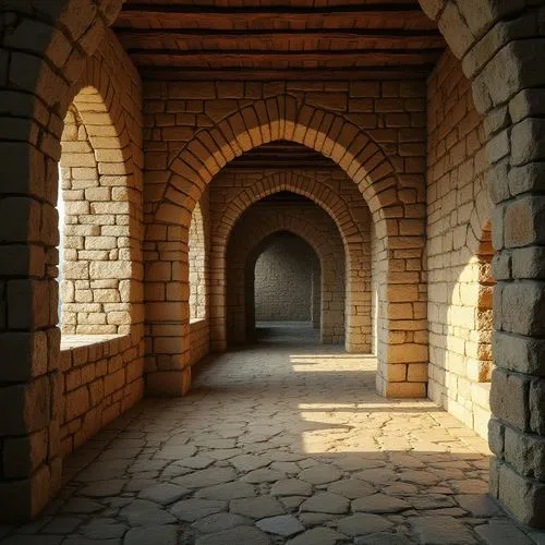 archways,caravansary,arcaded,qasr azraq,qasr al watan,doorways,umayyad palace,undercroft,qasr amra,quasr al-kharana,archway,qasr al kharrana,passageways,entranceway,corridor,entranceways,caravanserais,passageway,caravanserai,porticus,Photography,General,Realistic